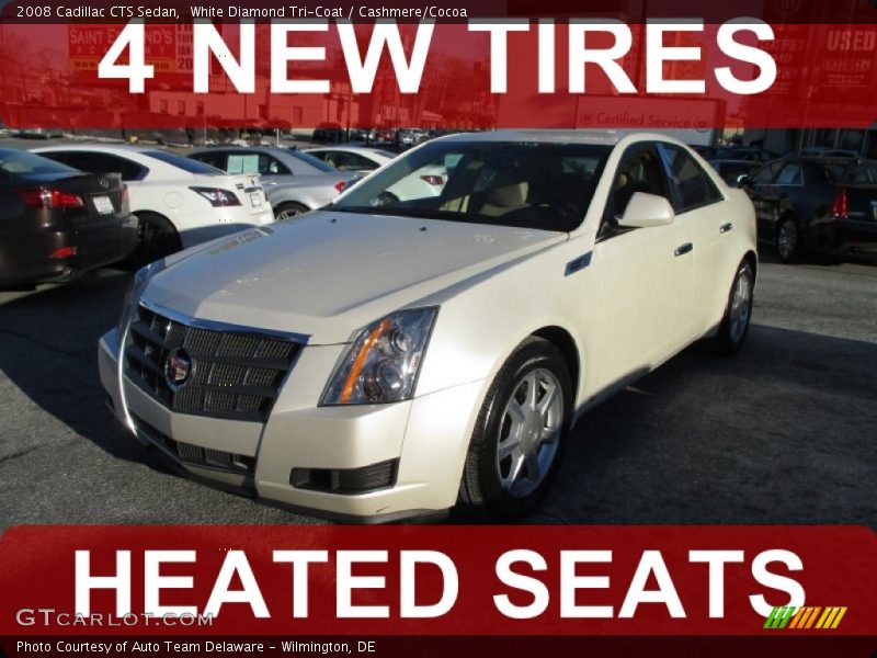 White Diamond Tri-Coat / Cashmere/Cocoa 2008 Cadillac CTS Sedan