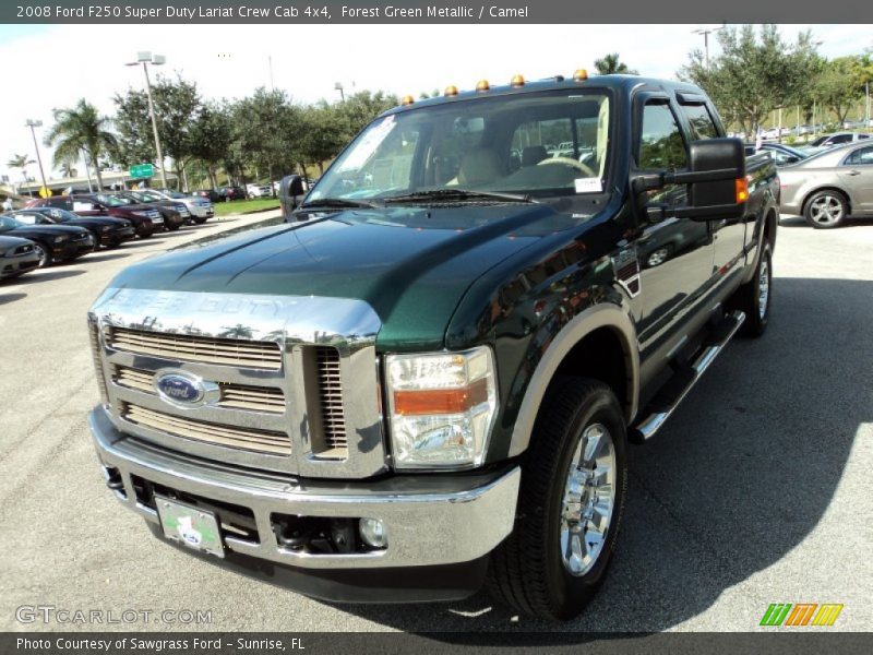 Forest Green Metallic / Camel 2008 Ford F250 Super Duty Lariat Crew Cab 4x4