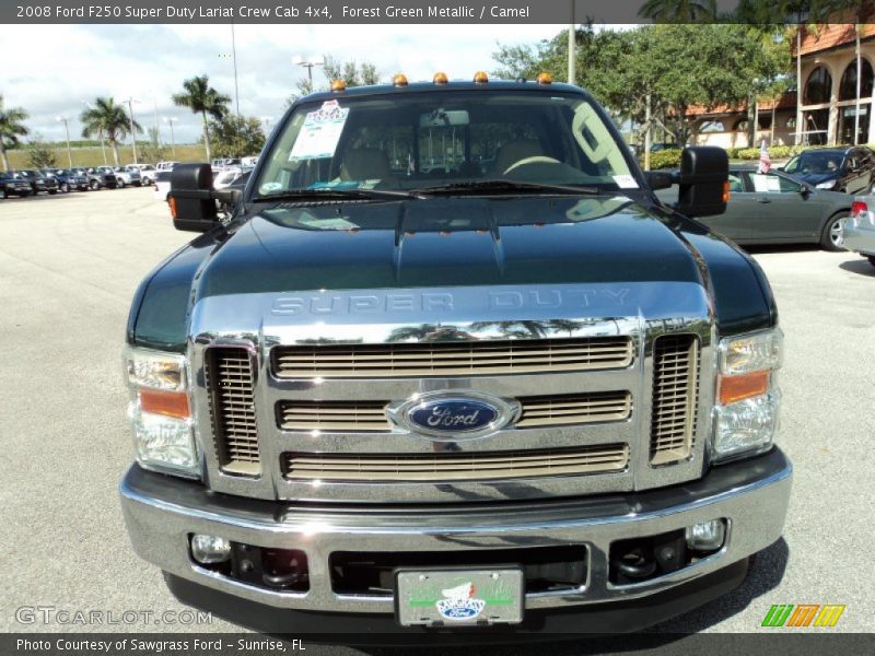 Forest Green Metallic / Camel 2008 Ford F250 Super Duty Lariat Crew Cab 4x4