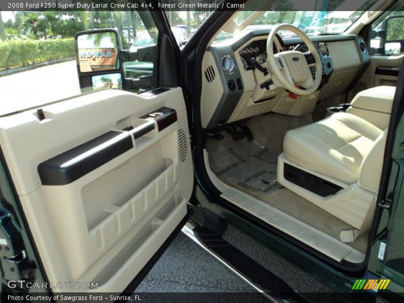 Forest Green Metallic / Camel 2008 Ford F250 Super Duty Lariat Crew Cab 4x4