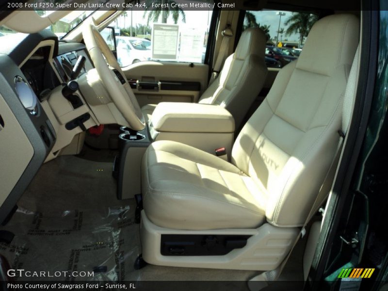 Forest Green Metallic / Camel 2008 Ford F250 Super Duty Lariat Crew Cab 4x4