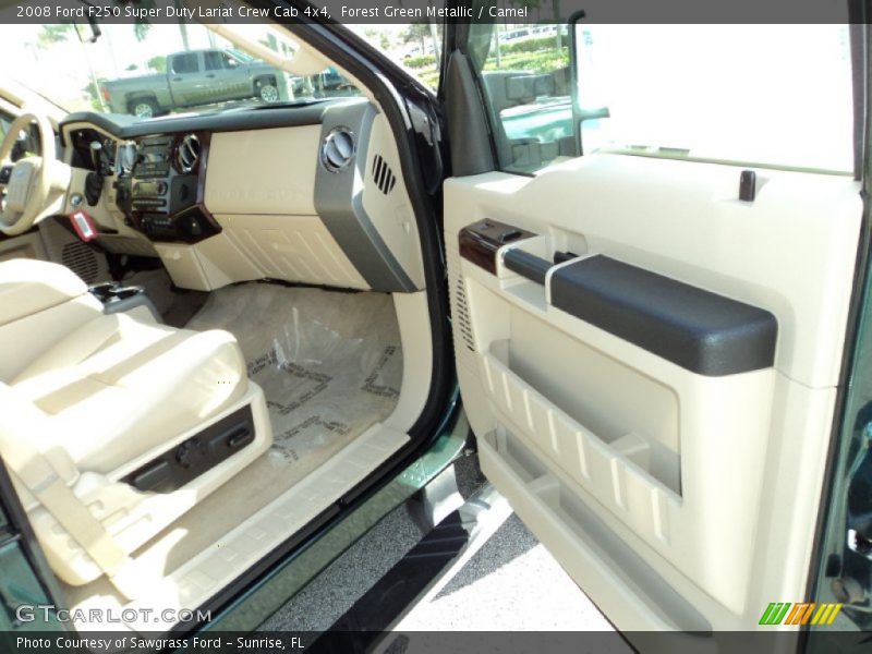 Forest Green Metallic / Camel 2008 Ford F250 Super Duty Lariat Crew Cab 4x4