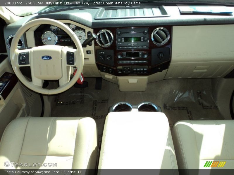 Forest Green Metallic / Camel 2008 Ford F250 Super Duty Lariat Crew Cab 4x4