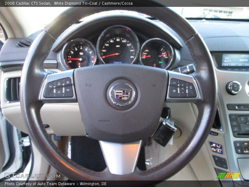 White Diamond Tri-Coat / Cashmere/Cocoa 2008 Cadillac CTS Sedan