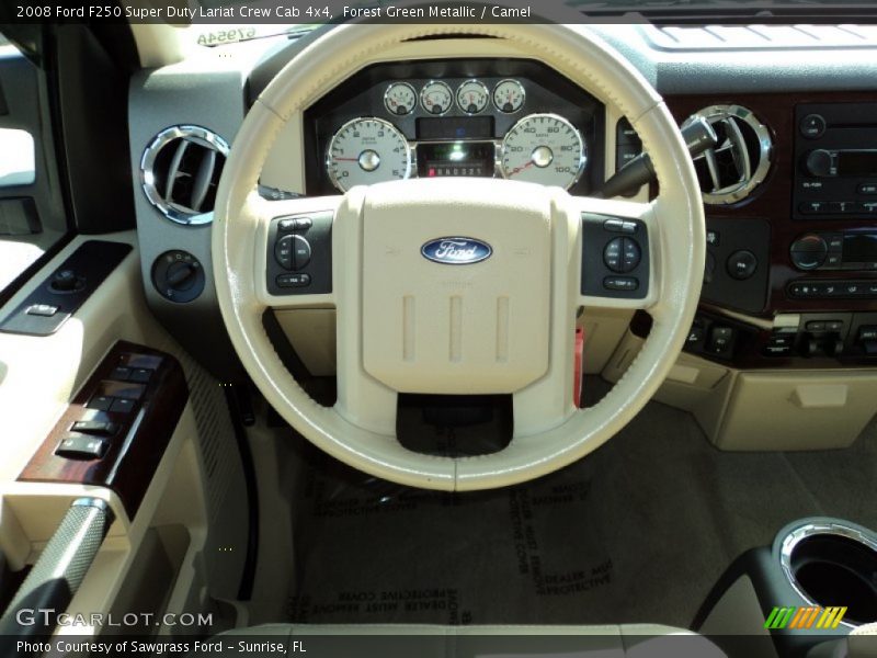 Forest Green Metallic / Camel 2008 Ford F250 Super Duty Lariat Crew Cab 4x4