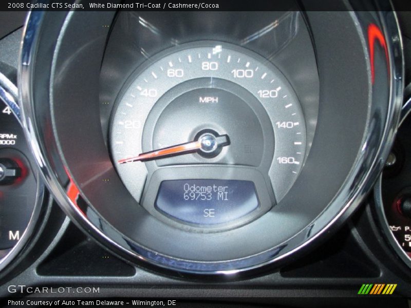White Diamond Tri-Coat / Cashmere/Cocoa 2008 Cadillac CTS Sedan