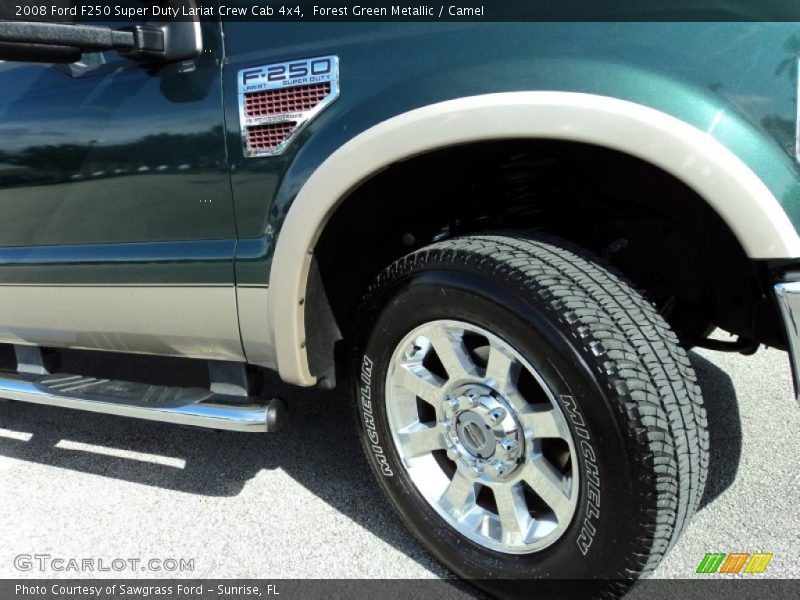 Forest Green Metallic / Camel 2008 Ford F250 Super Duty Lariat Crew Cab 4x4