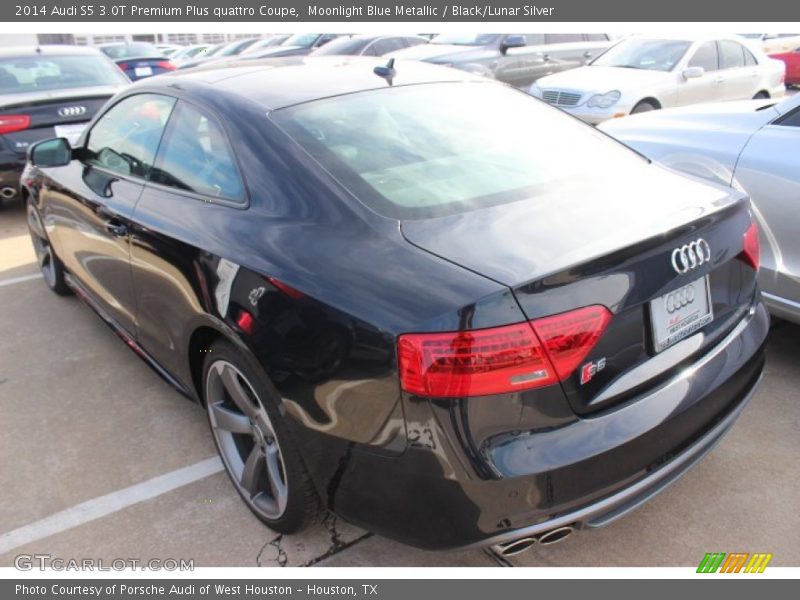 Moonlight Blue Metallic / Black/Lunar Silver 2014 Audi S5 3.0T Premium Plus quattro Coupe