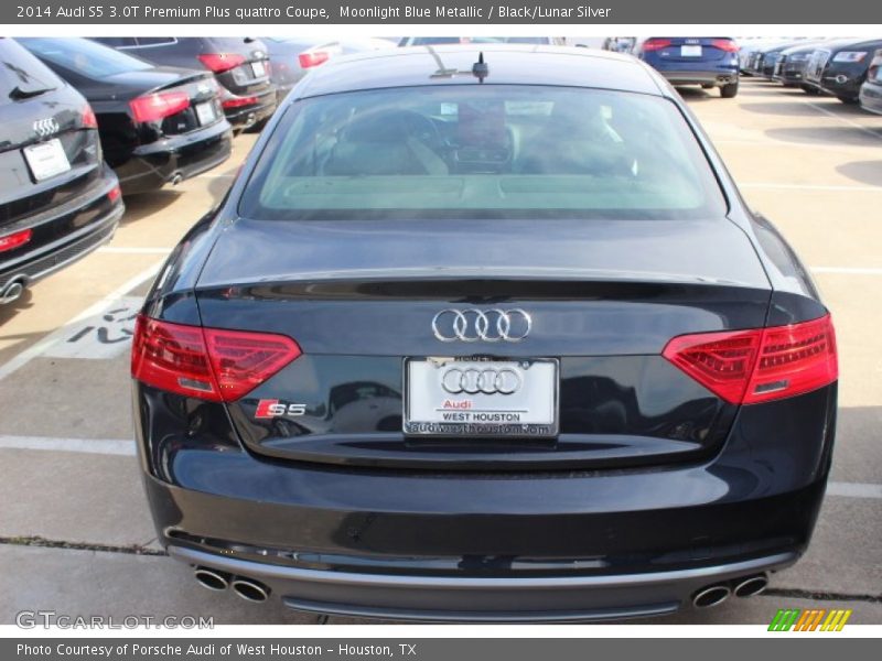 Moonlight Blue Metallic / Black/Lunar Silver 2014 Audi S5 3.0T Premium Plus quattro Coupe