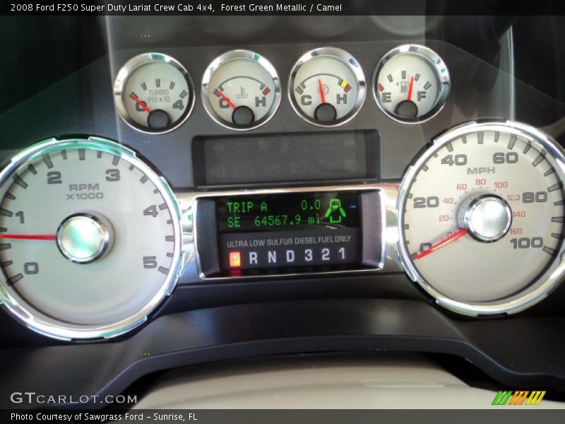 Forest Green Metallic / Camel 2008 Ford F250 Super Duty Lariat Crew Cab 4x4