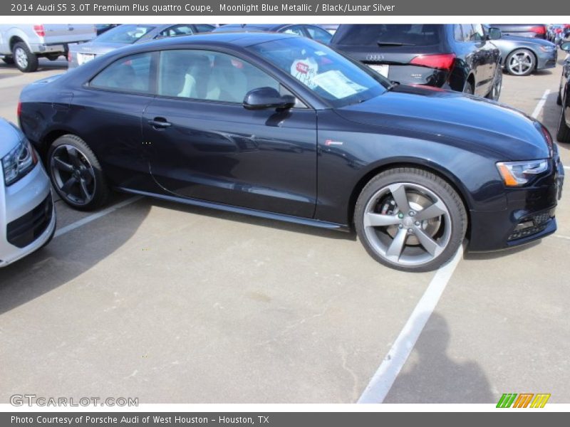 Moonlight Blue Metallic / Black/Lunar Silver 2014 Audi S5 3.0T Premium Plus quattro Coupe