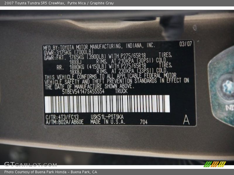 Pyrite Mica / Graphite Gray 2007 Toyota Tundra SR5 CrewMax