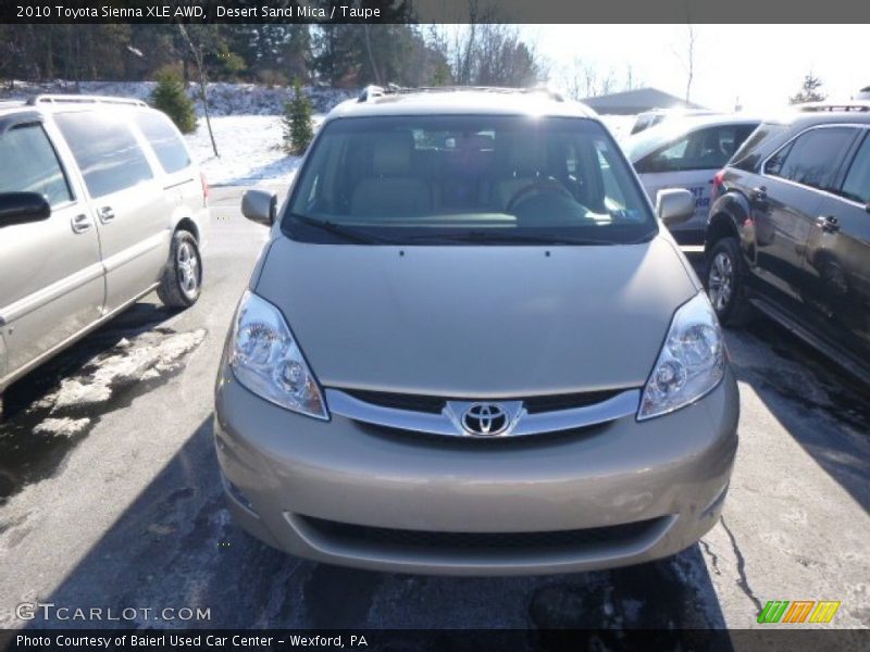 Desert Sand Mica / Taupe 2010 Toyota Sienna XLE AWD