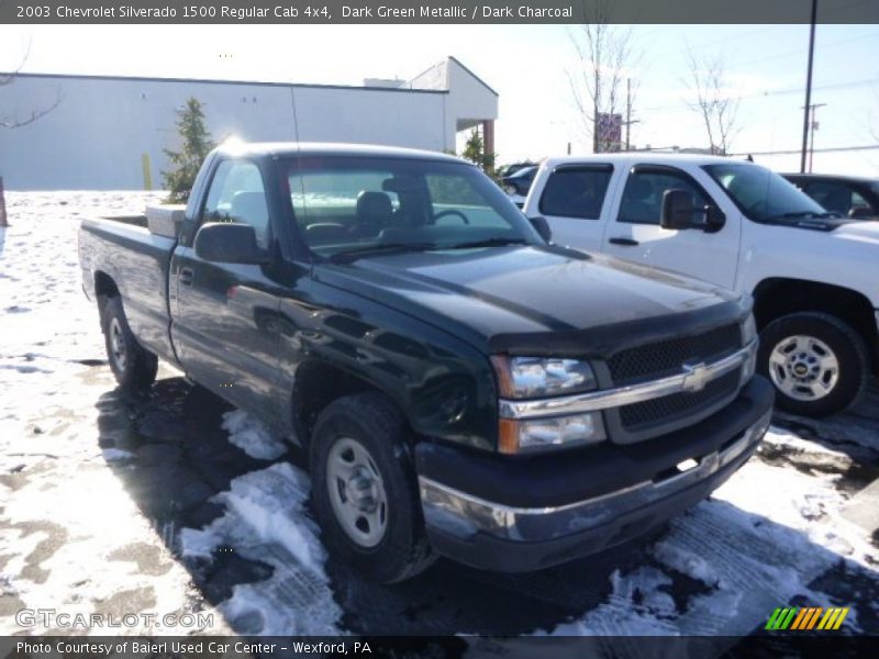 Dark Green Metallic / Dark Charcoal 2003 Chevrolet Silverado 1500 Regular Cab 4x4