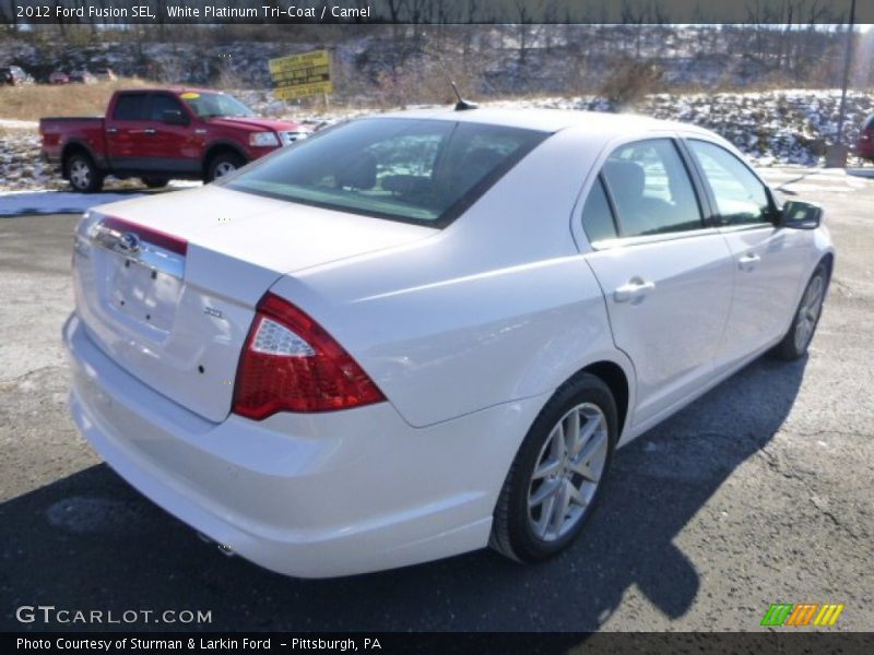 White Platinum Tri-Coat / Camel 2012 Ford Fusion SEL