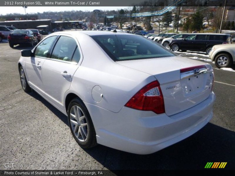 White Platinum Tri-Coat / Camel 2012 Ford Fusion SEL