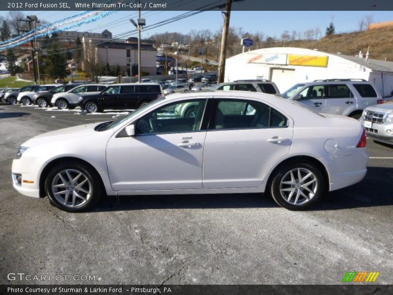 White Platinum Tri-Coat / Camel 2012 Ford Fusion SEL