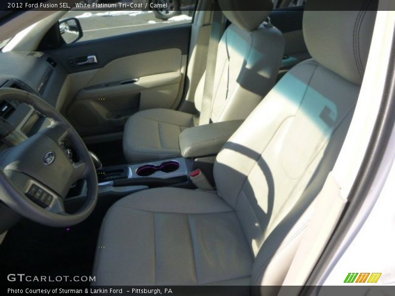 White Platinum Tri-Coat / Camel 2012 Ford Fusion SEL