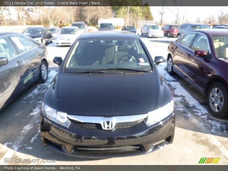 Crystal Black Pearl / Black 2011 Honda Civic LX-S Sedan