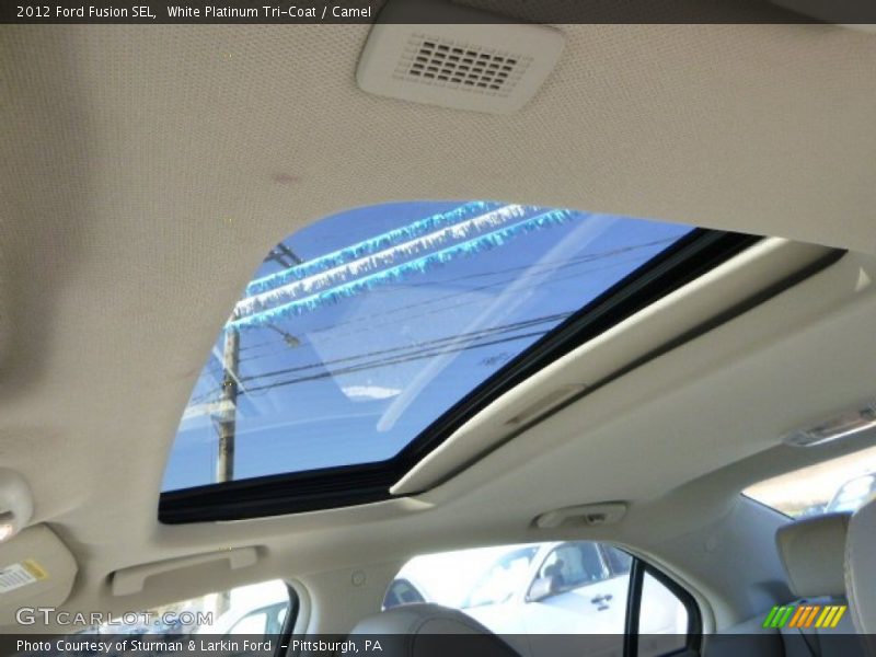 White Platinum Tri-Coat / Camel 2012 Ford Fusion SEL