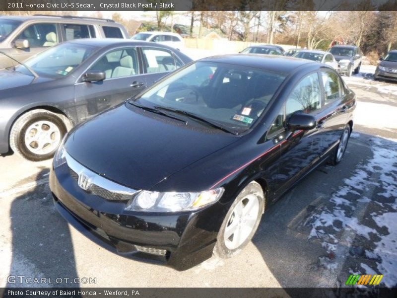 Crystal Black Pearl / Black 2011 Honda Civic LX-S Sedan