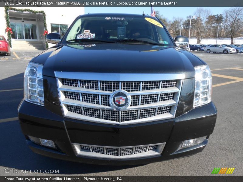 Black Ice Metallic / Cocoa/Light Linen Tehama Leather 2011 Cadillac Escalade ESV Platinum AWD