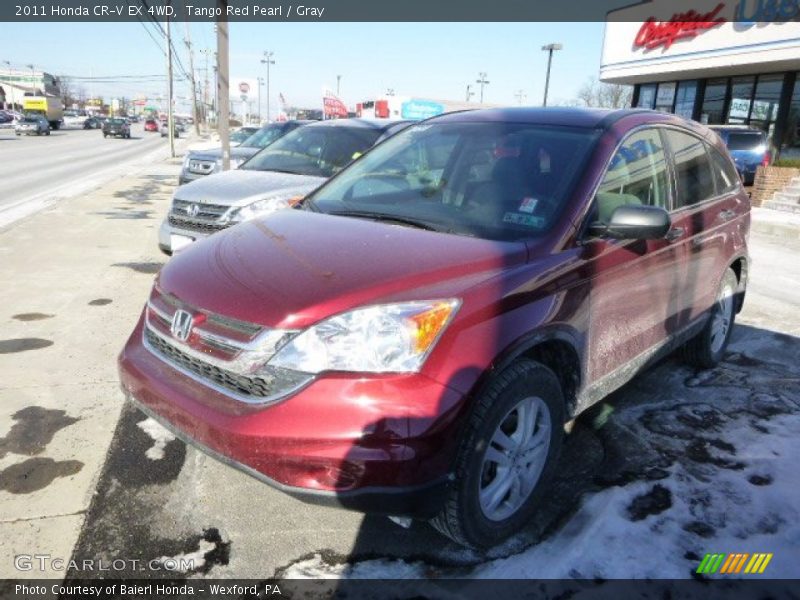 Tango Red Pearl / Gray 2011 Honda CR-V EX 4WD