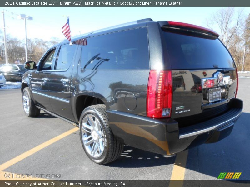 Black Ice Metallic / Cocoa/Light Linen Tehama Leather 2011 Cadillac Escalade ESV Platinum AWD