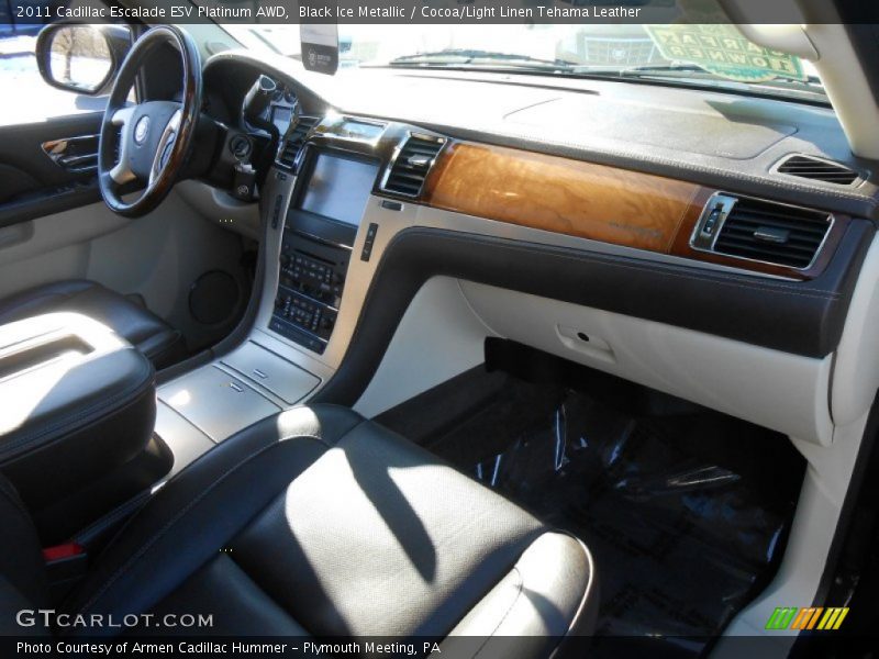 Black Ice Metallic / Cocoa/Light Linen Tehama Leather 2011 Cadillac Escalade ESV Platinum AWD