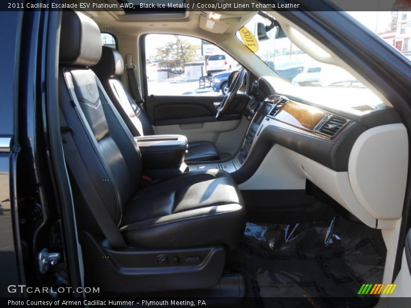 Black Ice Metallic / Cocoa/Light Linen Tehama Leather 2011 Cadillac Escalade ESV Platinum AWD