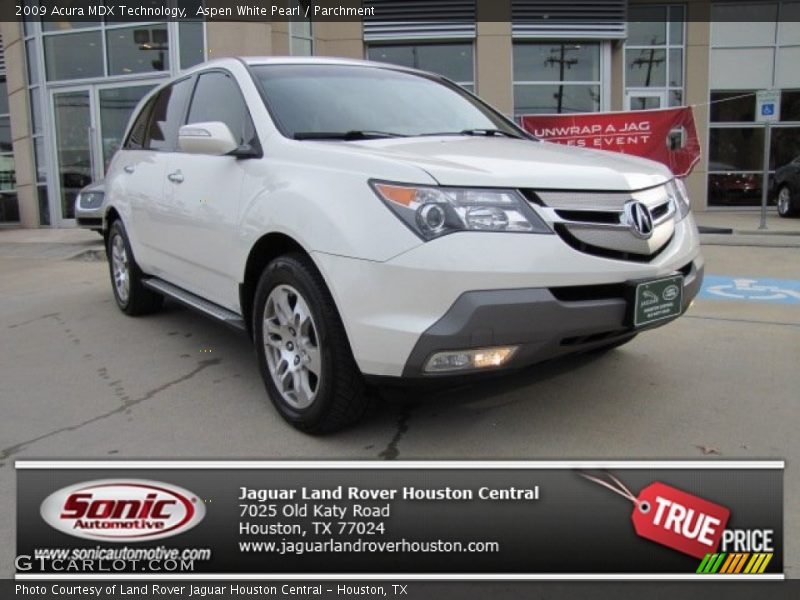 Aspen White Pearl / Parchment 2009 Acura MDX Technology
