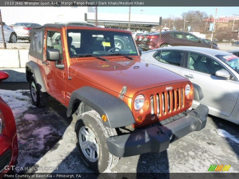 Mango Tango Pearl / Dark Khaki/Medium Khaki 2010 Jeep Wrangler Sport 4x4