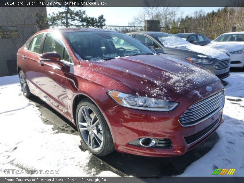 Sunset / Charcoal Black 2014 Ford Fusion Titanium AWD