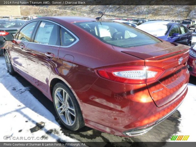 Sunset / Charcoal Black 2014 Ford Fusion Titanium AWD