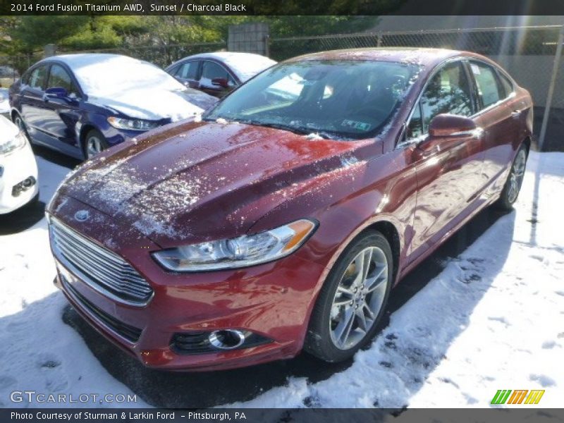 Sunset / Charcoal Black 2014 Ford Fusion Titanium AWD