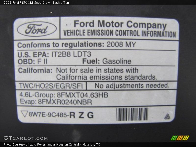 Black / Tan 2008 Ford F150 XLT SuperCrew