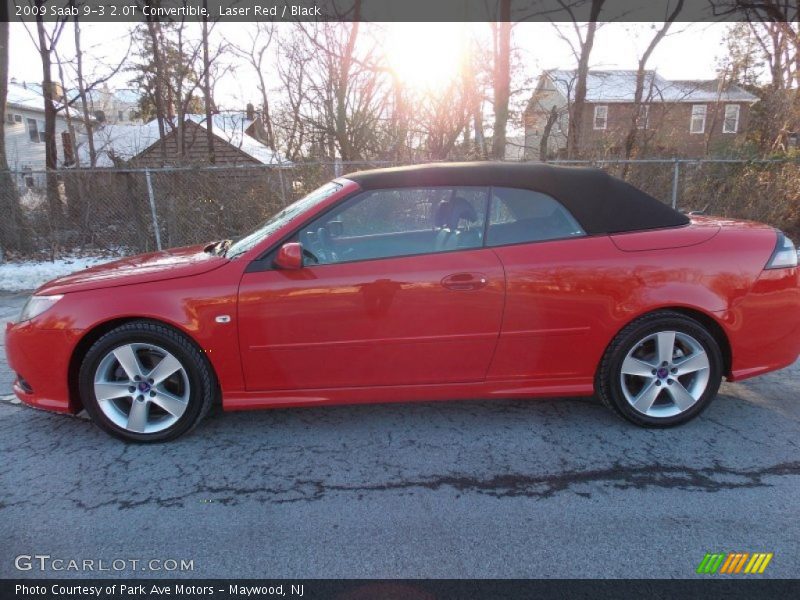 Laser Red / Black 2009 Saab 9-3 2.0T Convertible