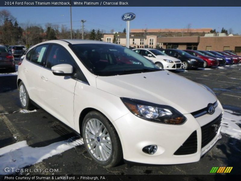 White Platinum / Charcoal Black 2014 Ford Focus Titanium Hatchback