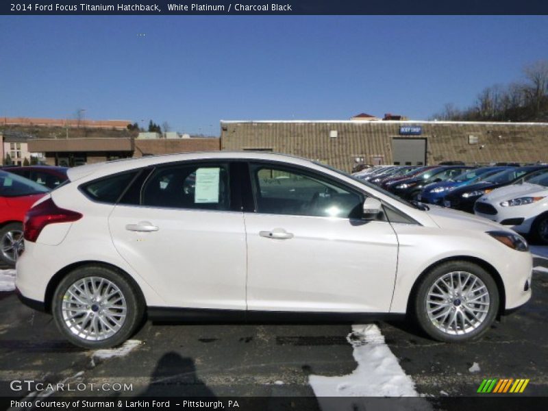 White Platinum / Charcoal Black 2014 Ford Focus Titanium Hatchback