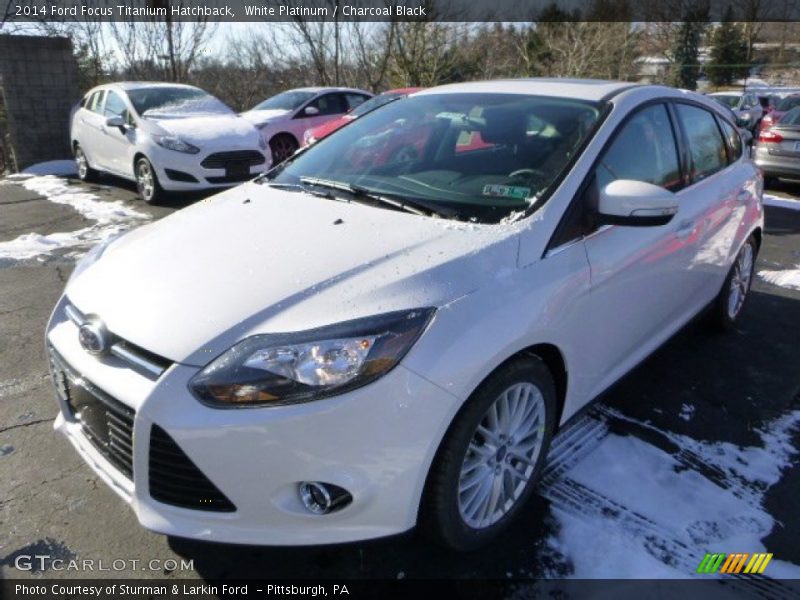 White Platinum / Charcoal Black 2014 Ford Focus Titanium Hatchback