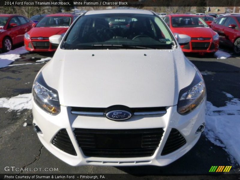 White Platinum / Charcoal Black 2014 Ford Focus Titanium Hatchback