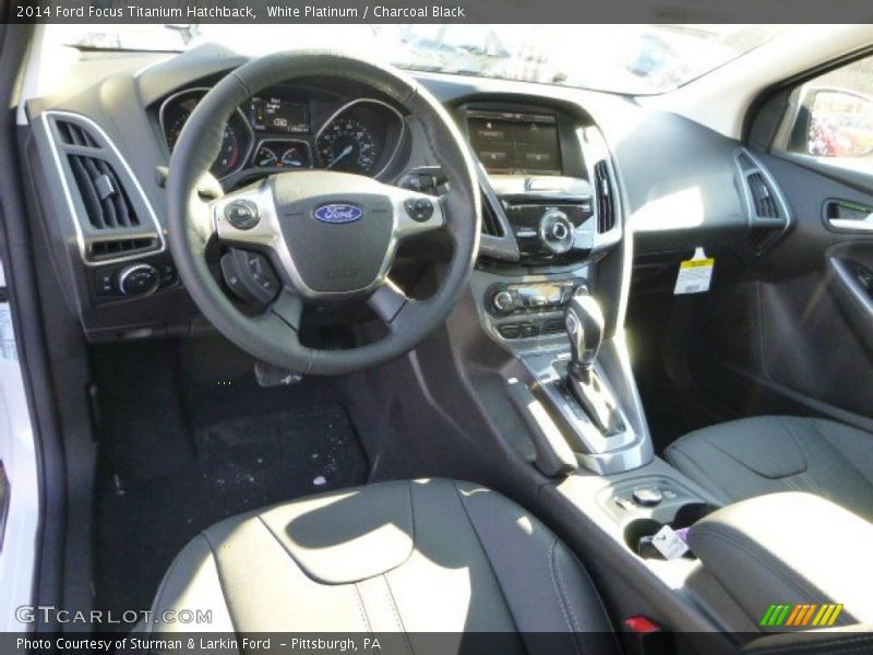 White Platinum / Charcoal Black 2014 Ford Focus Titanium Hatchback