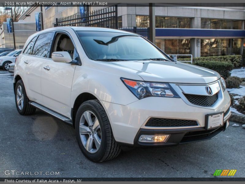 Aspen White Pearl / Taupe 2011 Acura MDX Technology