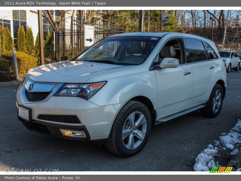 Aspen White Pearl / Taupe 2011 Acura MDX Technology