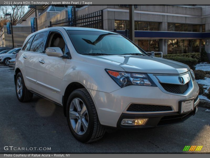 Aspen White Pearl / Taupe 2011 Acura MDX Technology
