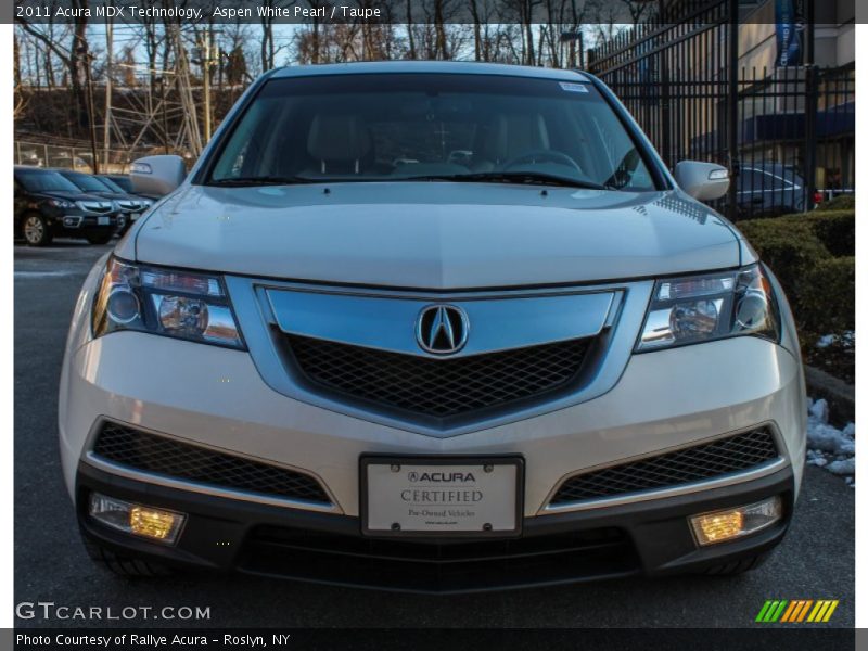 Aspen White Pearl / Taupe 2011 Acura MDX Technology