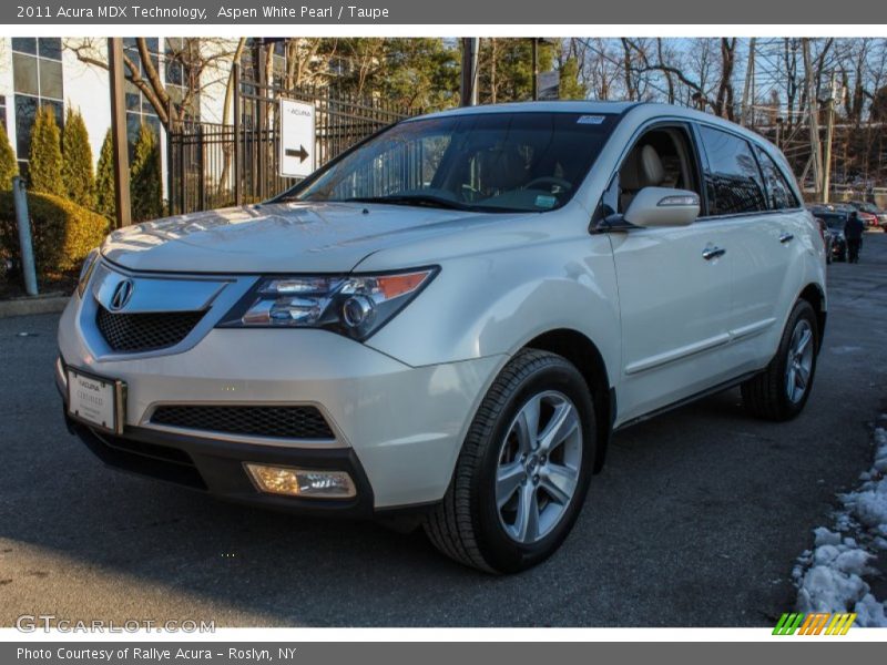 Aspen White Pearl / Taupe 2011 Acura MDX Technology
