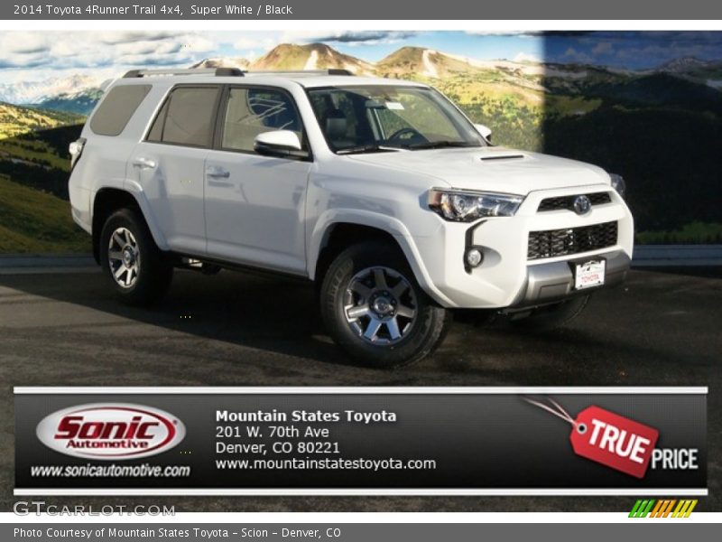 Super White / Black 2014 Toyota 4Runner Trail 4x4