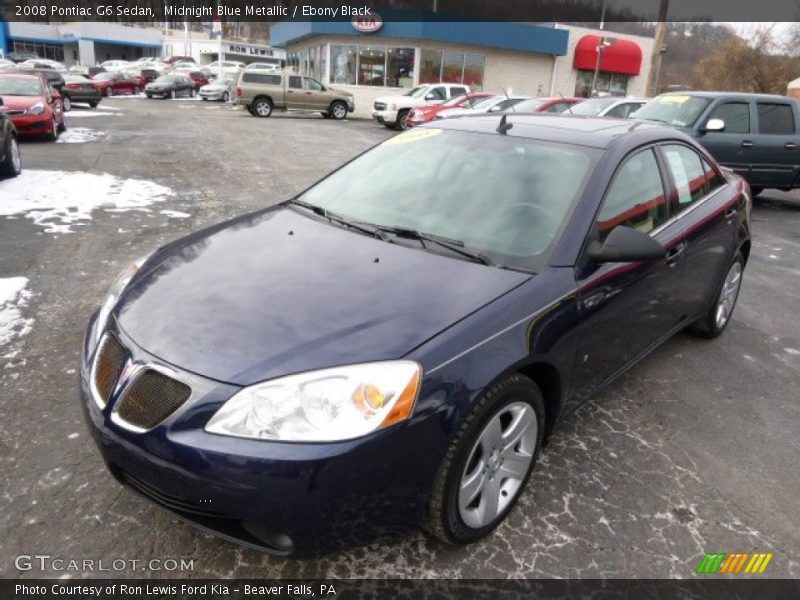 Midnight Blue Metallic / Ebony Black 2008 Pontiac G6 Sedan
