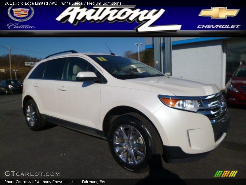 White Suede / Medium Light Stone 2011 Ford Edge Limited AWD